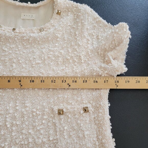 BLVD Collection Top Women's Layer Tunic‎ Ivory With Pale Pink Undertone Sz L EUC - Picture 9 of 10